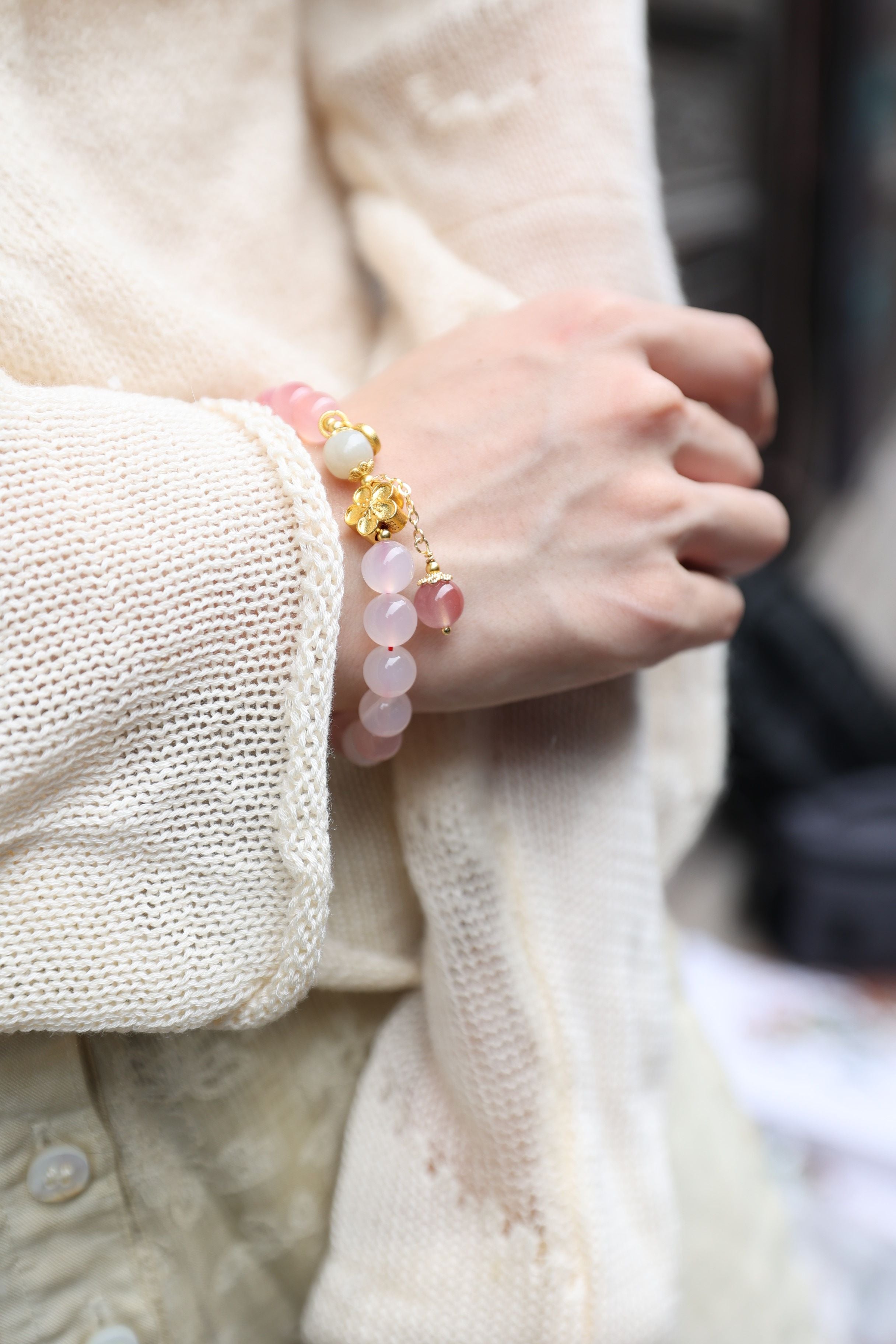 Ethereal Ombre: Yanyuan Agate Gradient Bracelet - 16cm Natural Wonder