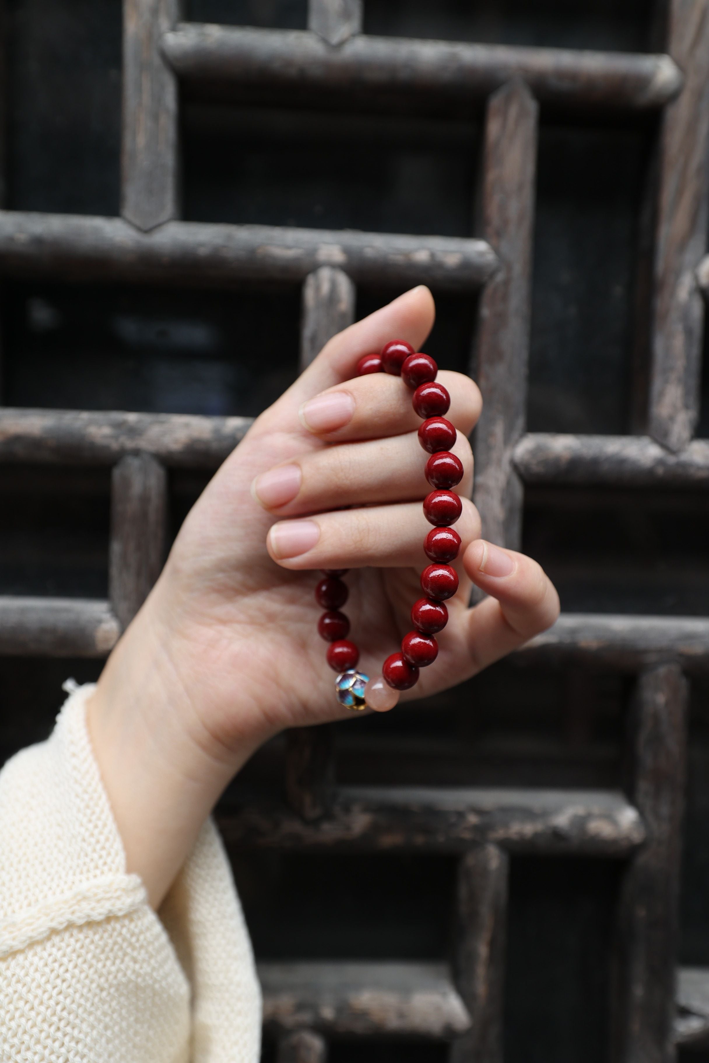 Solar Alchemy: Cinnabar & Sunstone Bracelet - 16cm Radiant Power