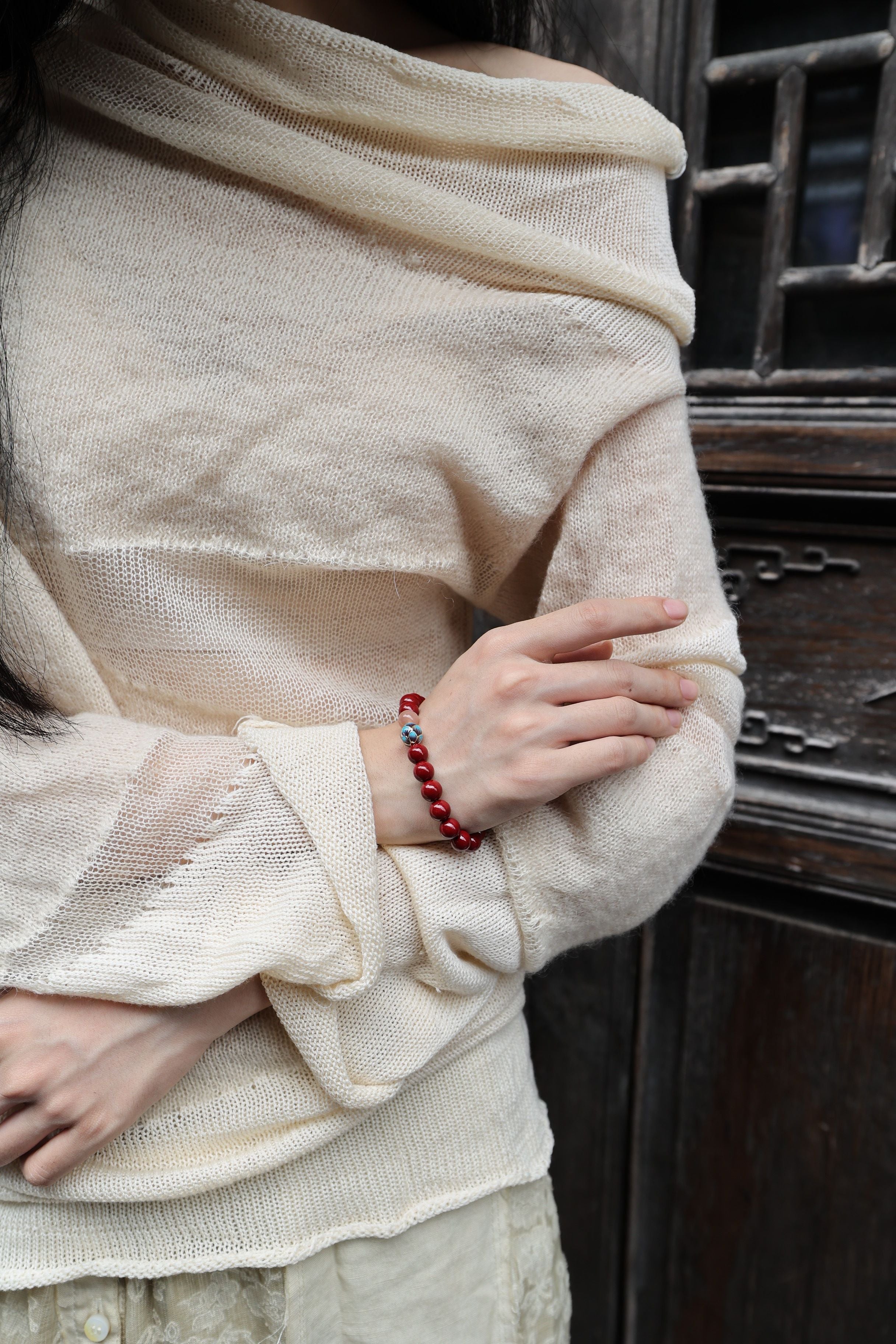 Solar Alchemy: Cinnabar & Sunstone Bracelet - 16cm Radiant Power