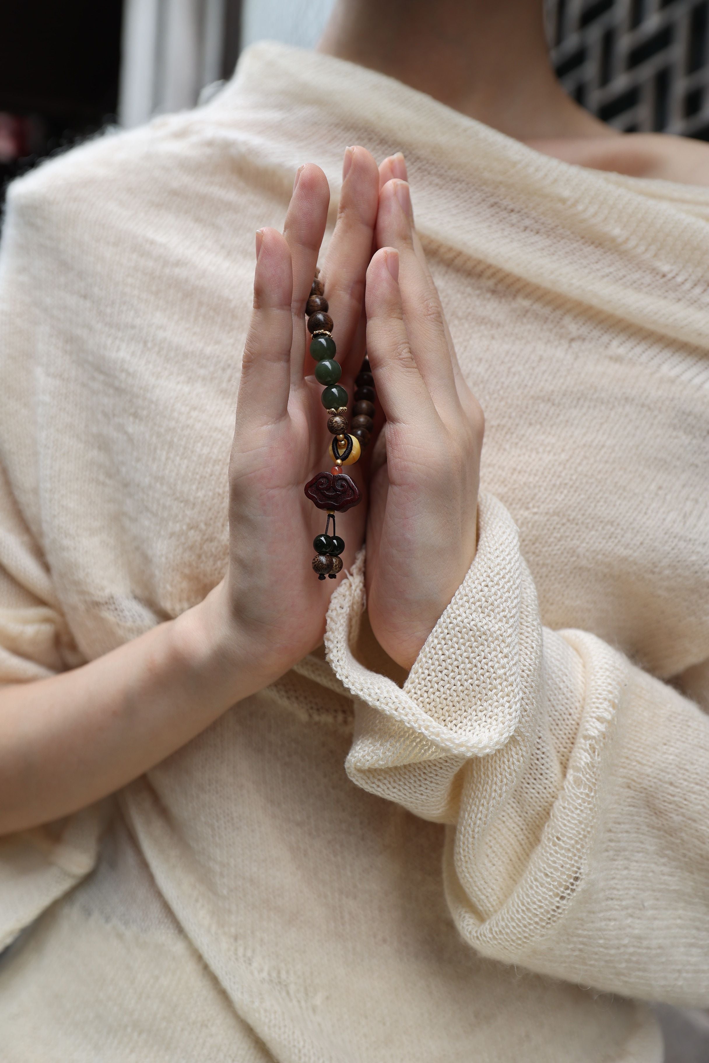 Agarwood, Amber & Jasper Harmony Bracelet