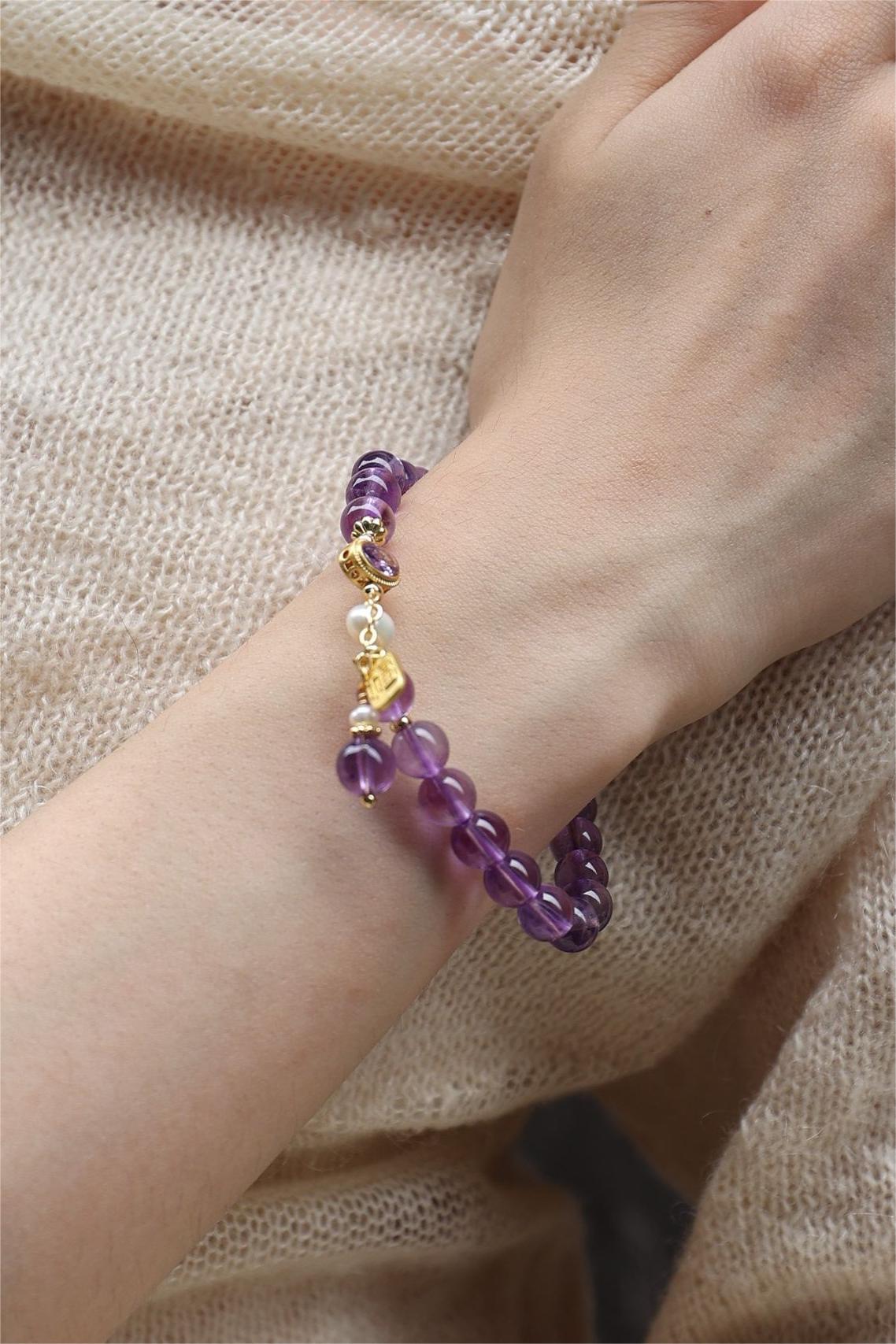 Royal Amethyst & Pearl Bracelet