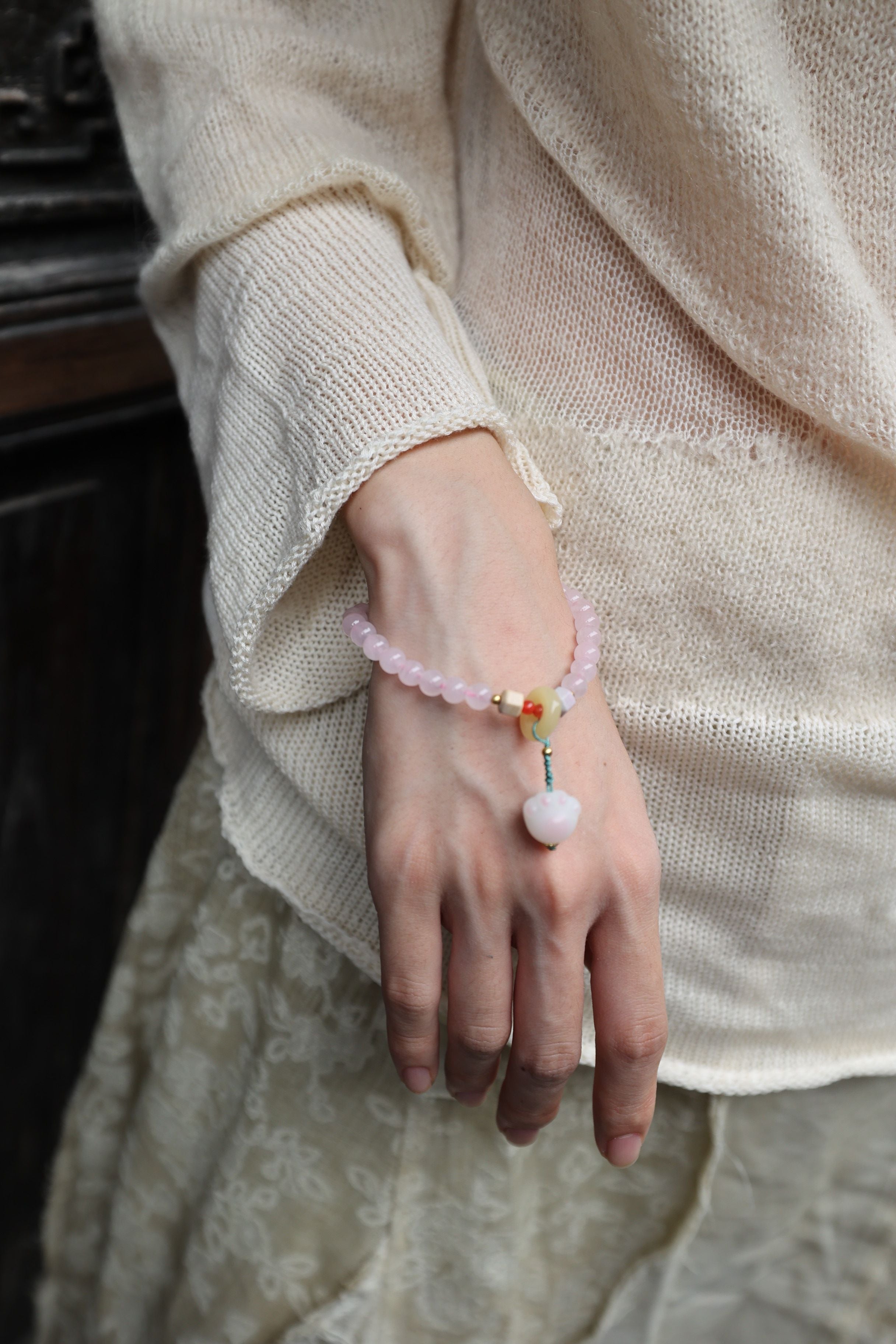 Agate & Bodhi Seed Bracelet