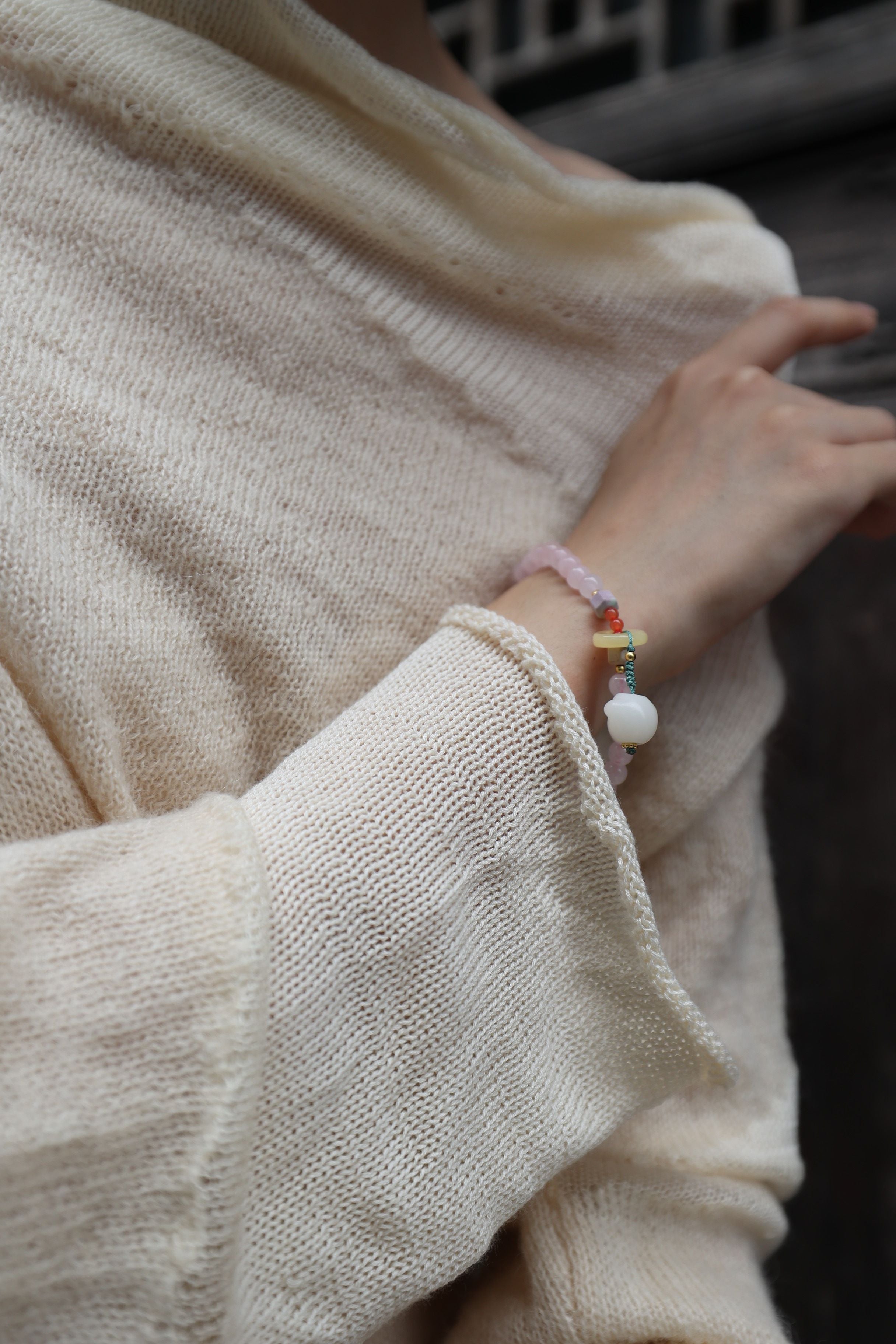 Agate & Bodhi Seed Bracelet