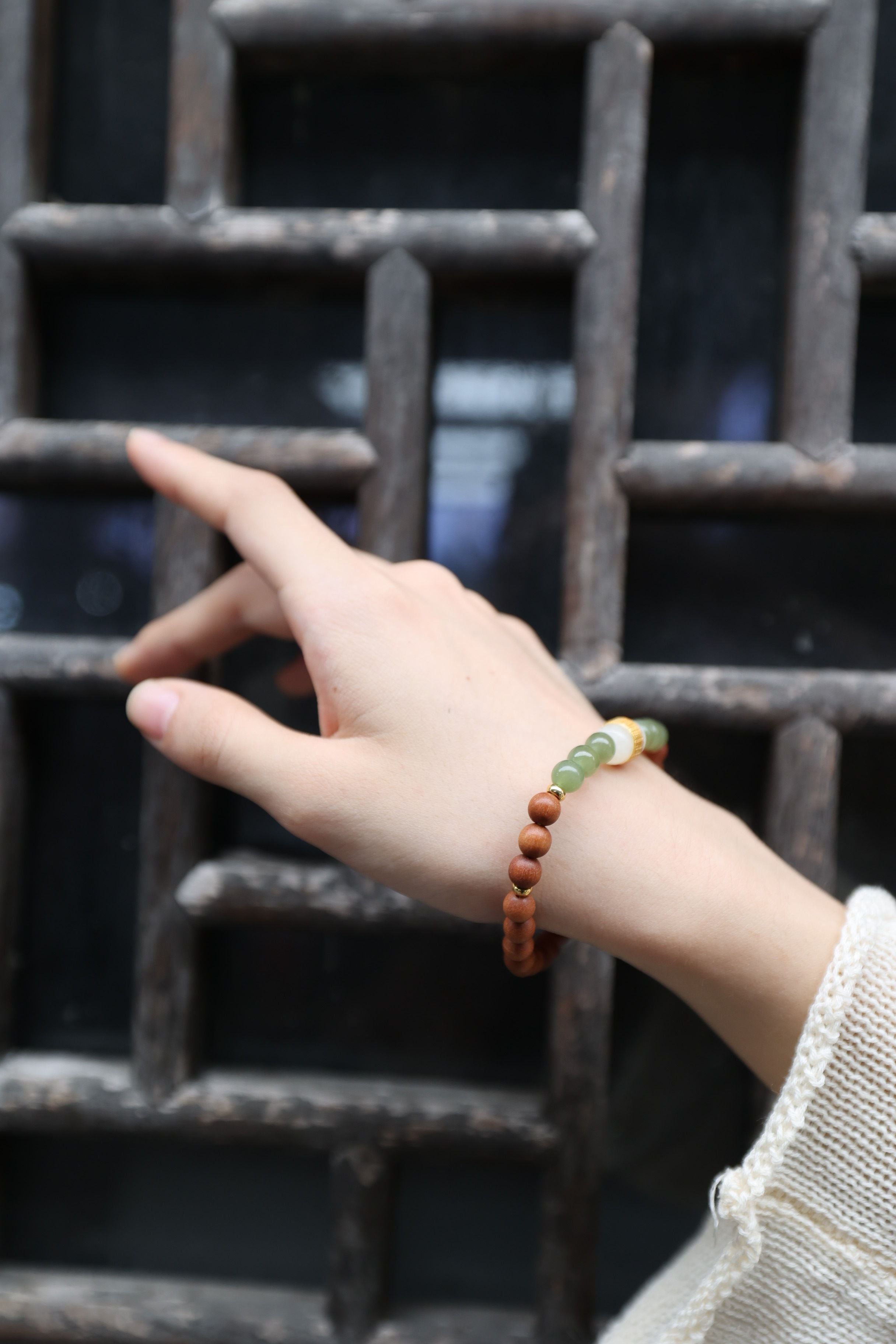 Hetian Jade, Barbie Sandalwood, and White Jade Bracelet