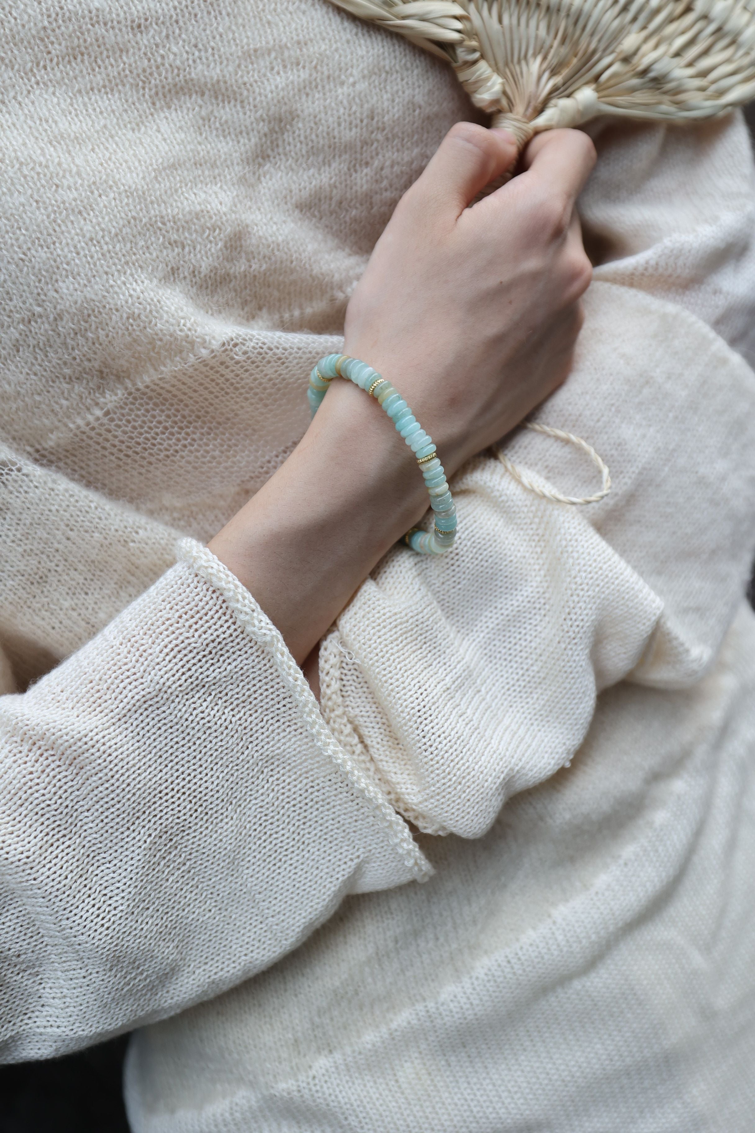 Amazonian Serenity: Amazonite River Stone Bracelet