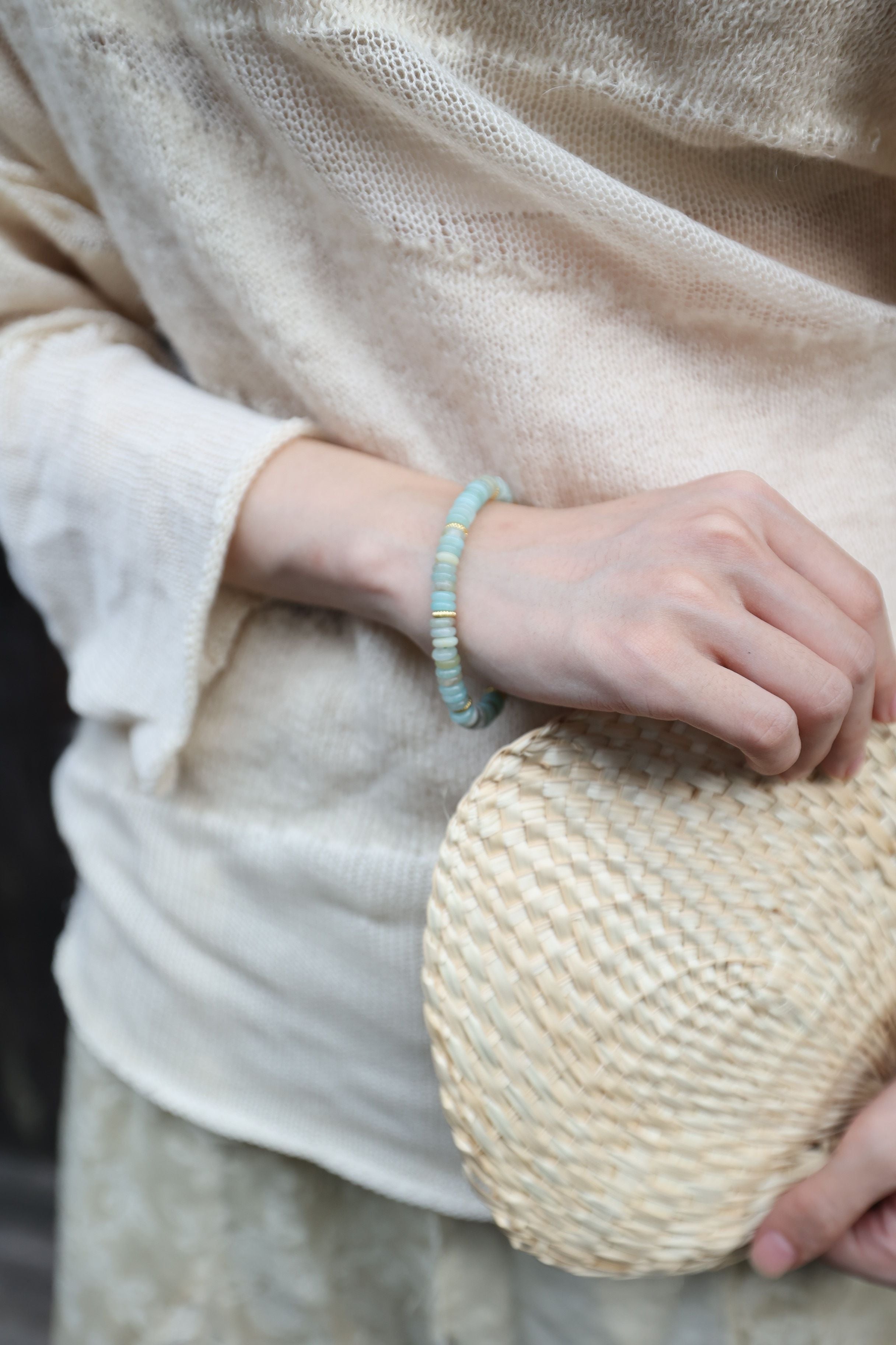 Amazonian Serenity: Amazonite River Stone Bracelet