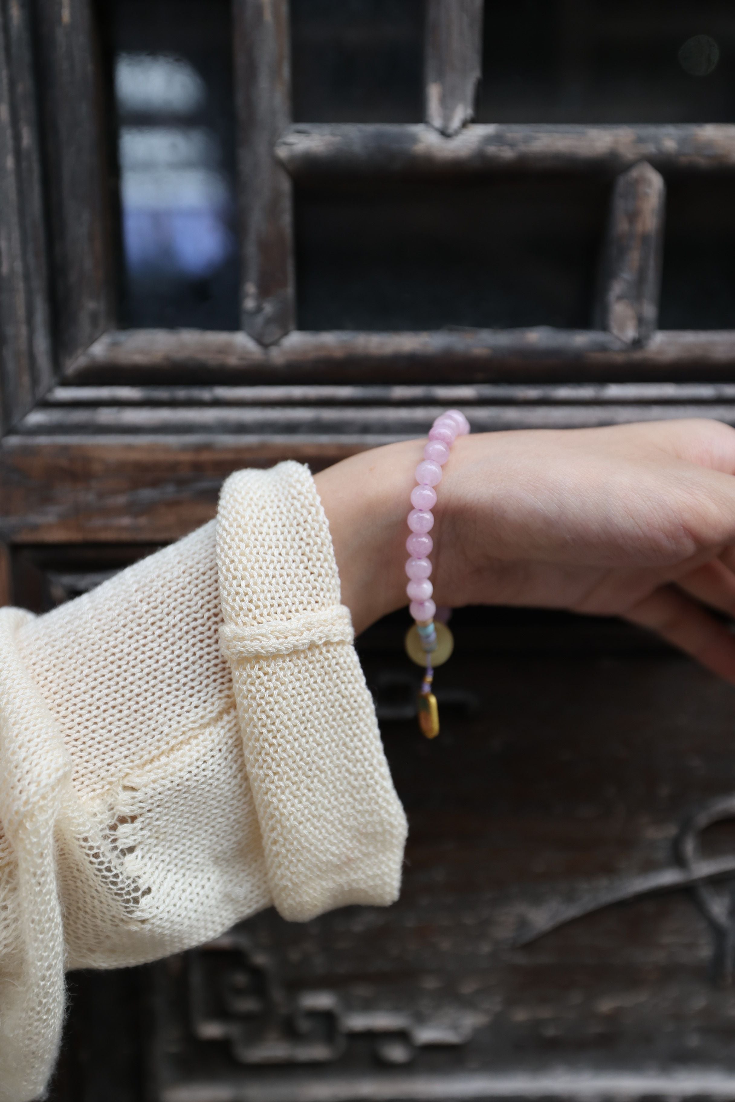 Ethereal Harmony: Kunzite, Pearl & Bodhi 32cm Necklace/Wrap Bracelet