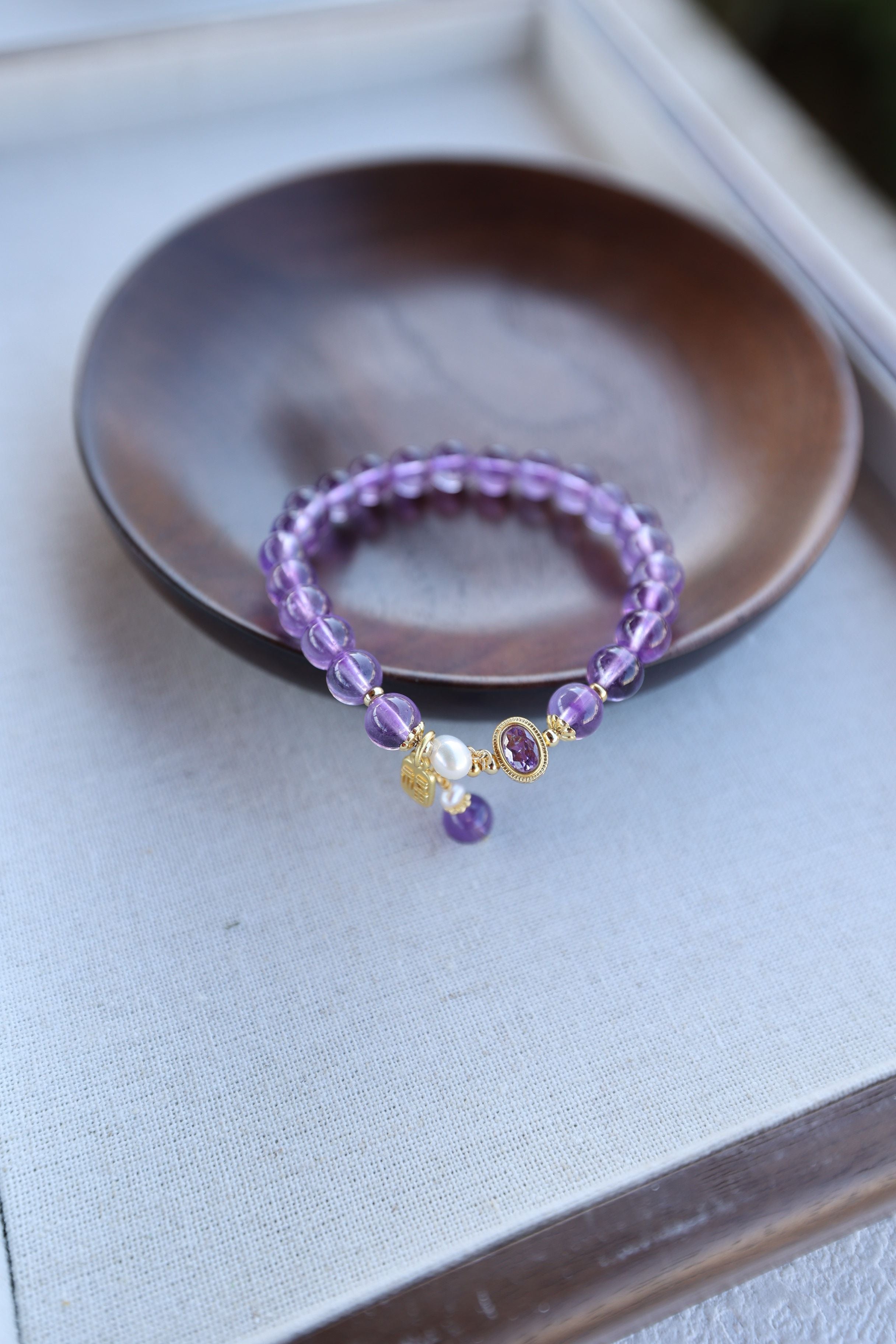 Royal Amethyst & Pearl Bracelet