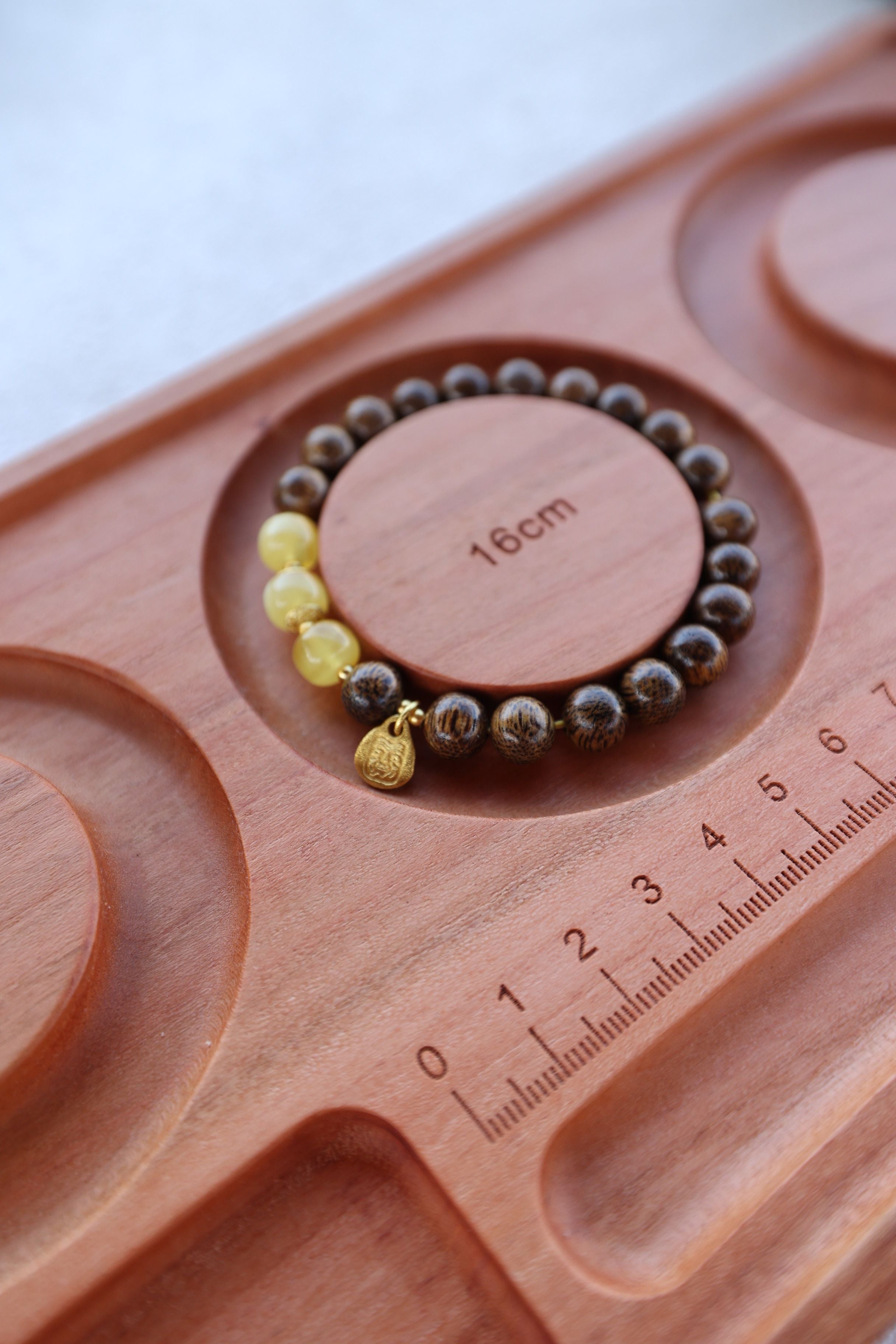 Agarwood and Amber Bracelet