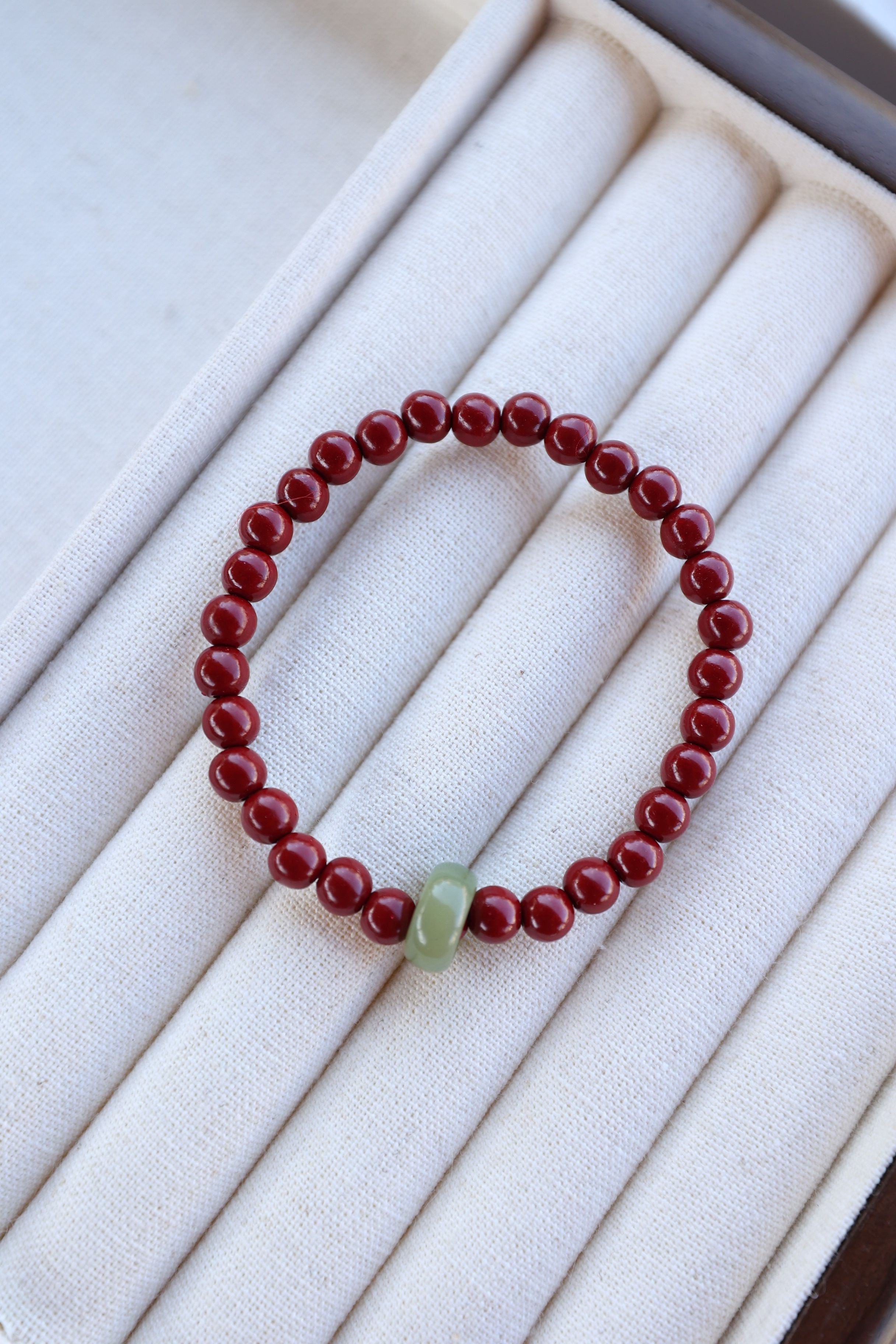 Cinnabar & Hetian Jade Harmony Bracelet