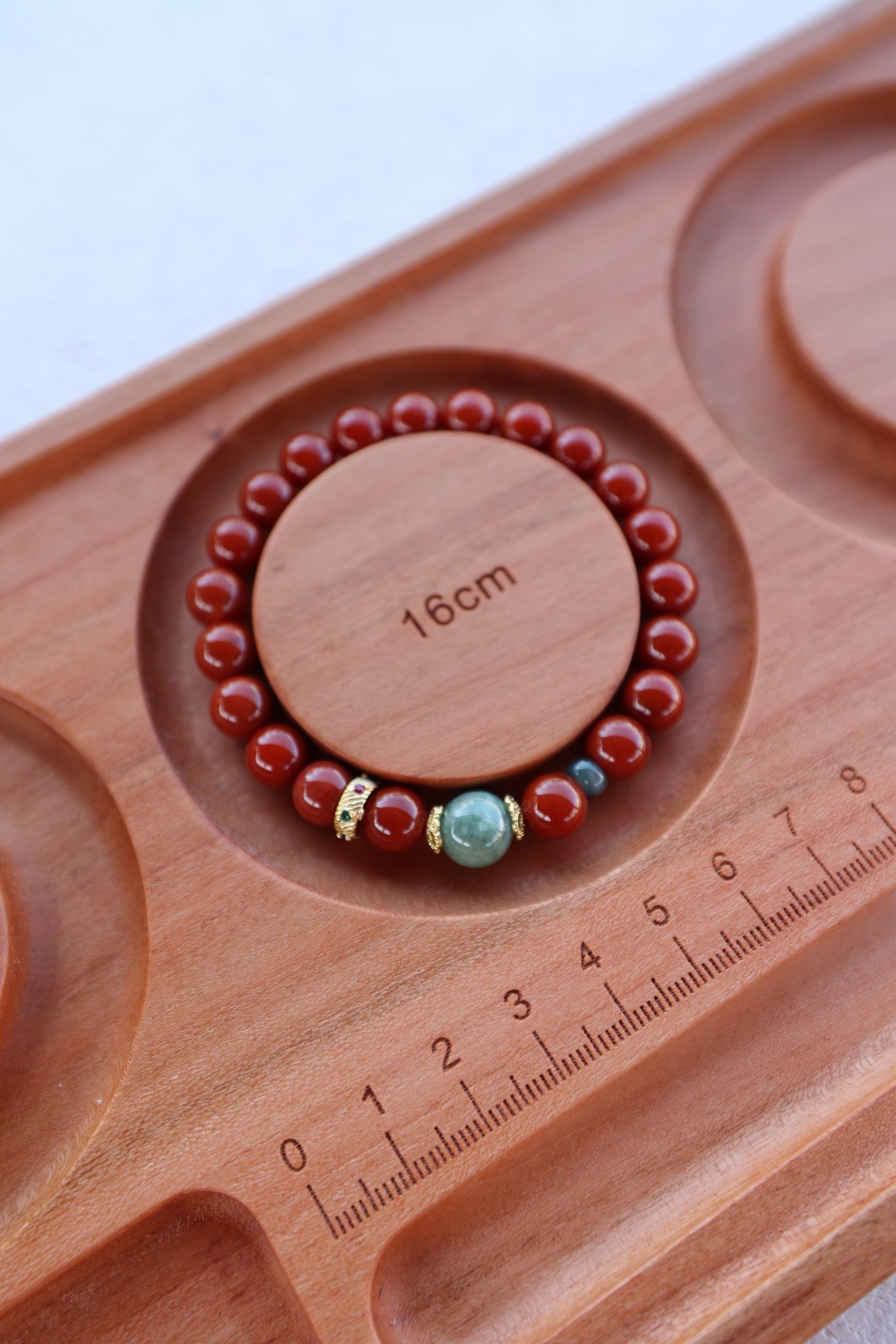 Premium South Red Agate and Jade Bracelet