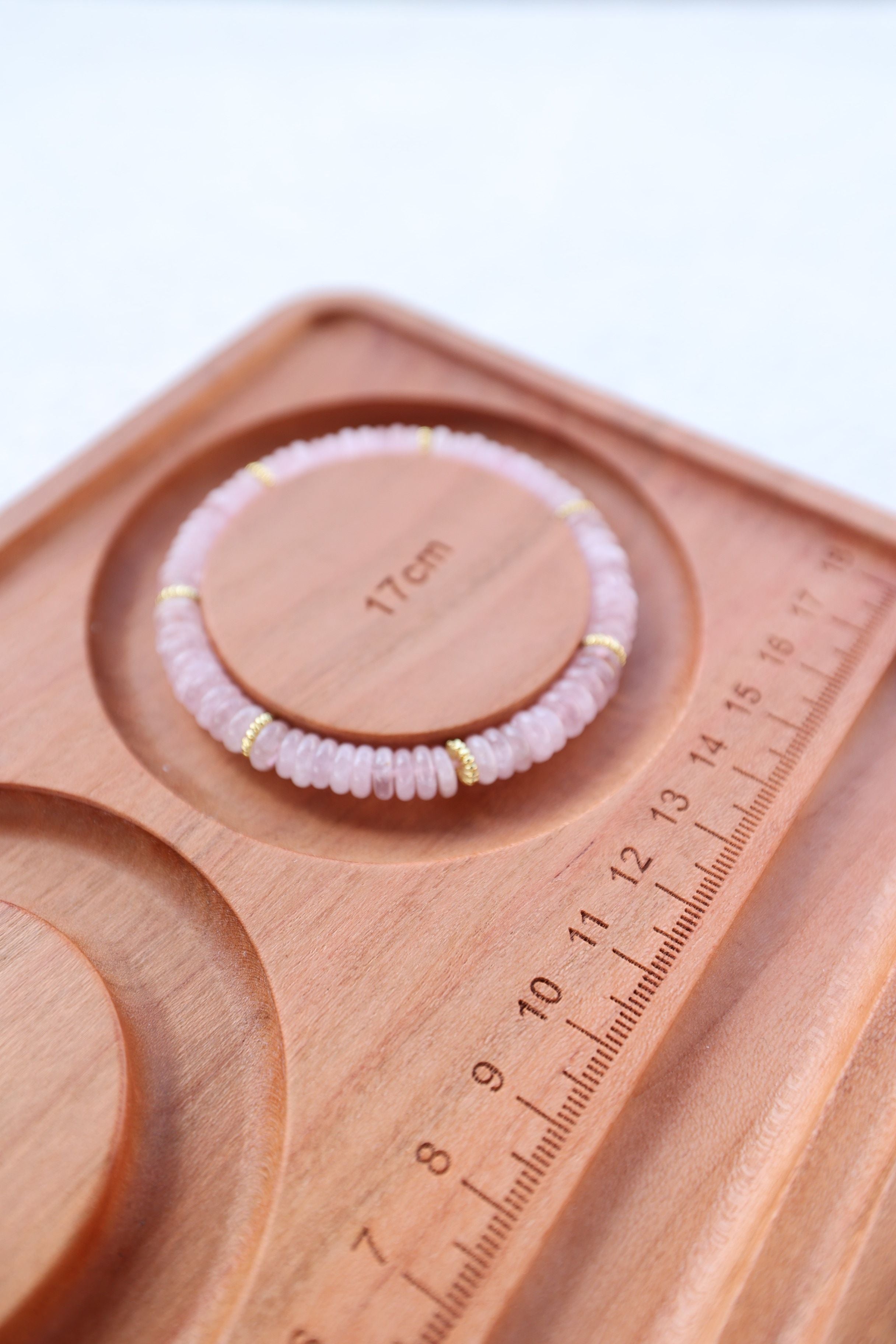 Rose Quartz Bracelet, 16cm with 7mm Beads