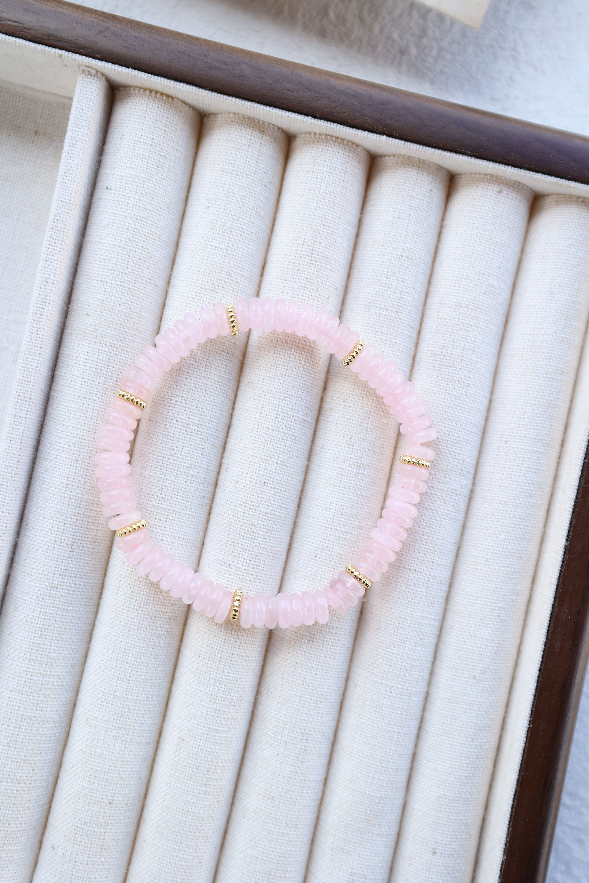 Rose Quartz Bracelet, 16cm with 7mm Beads