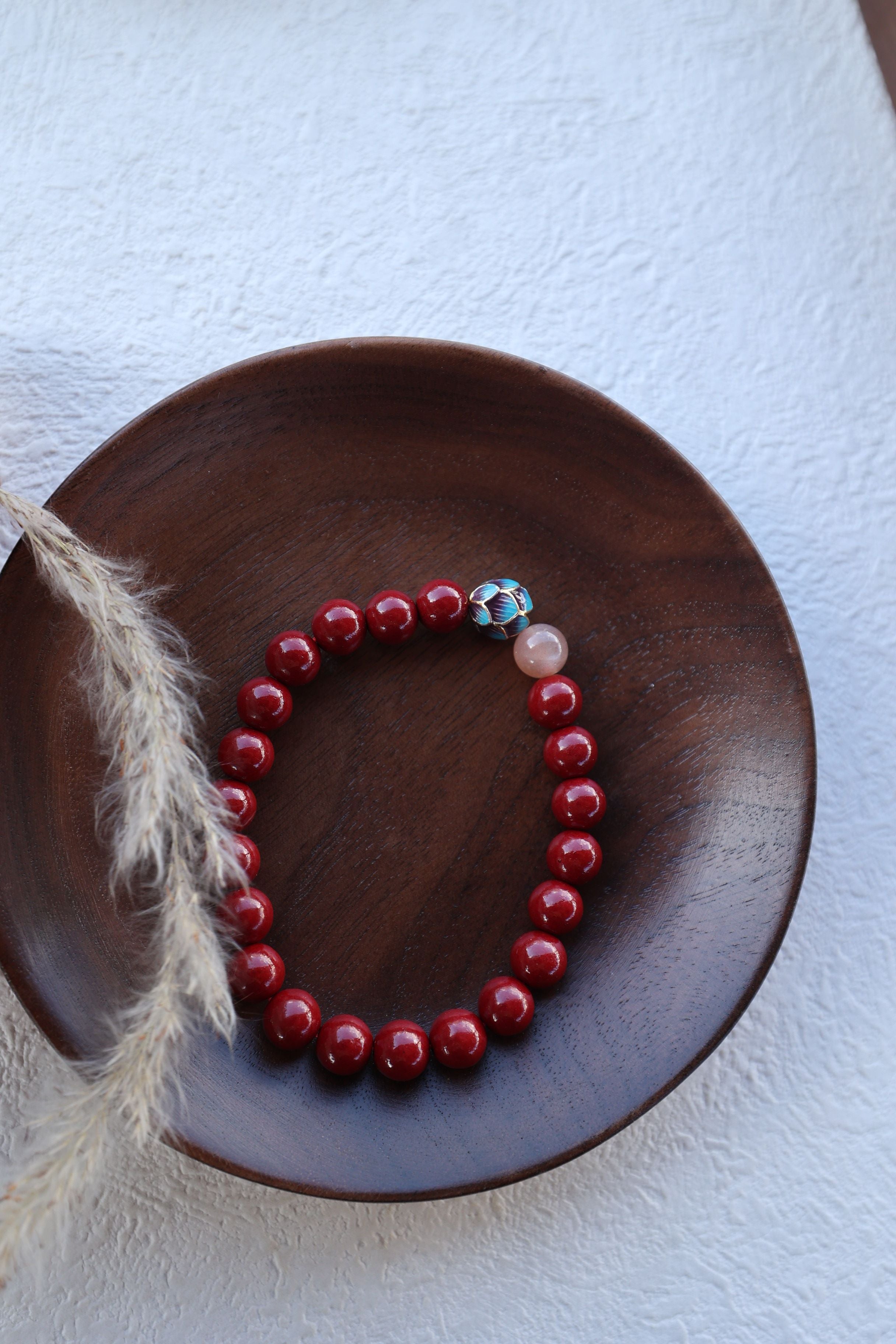 Solar Alchemy: Cinnabar & Sunstone Bracelet - 16cm Radiant Power