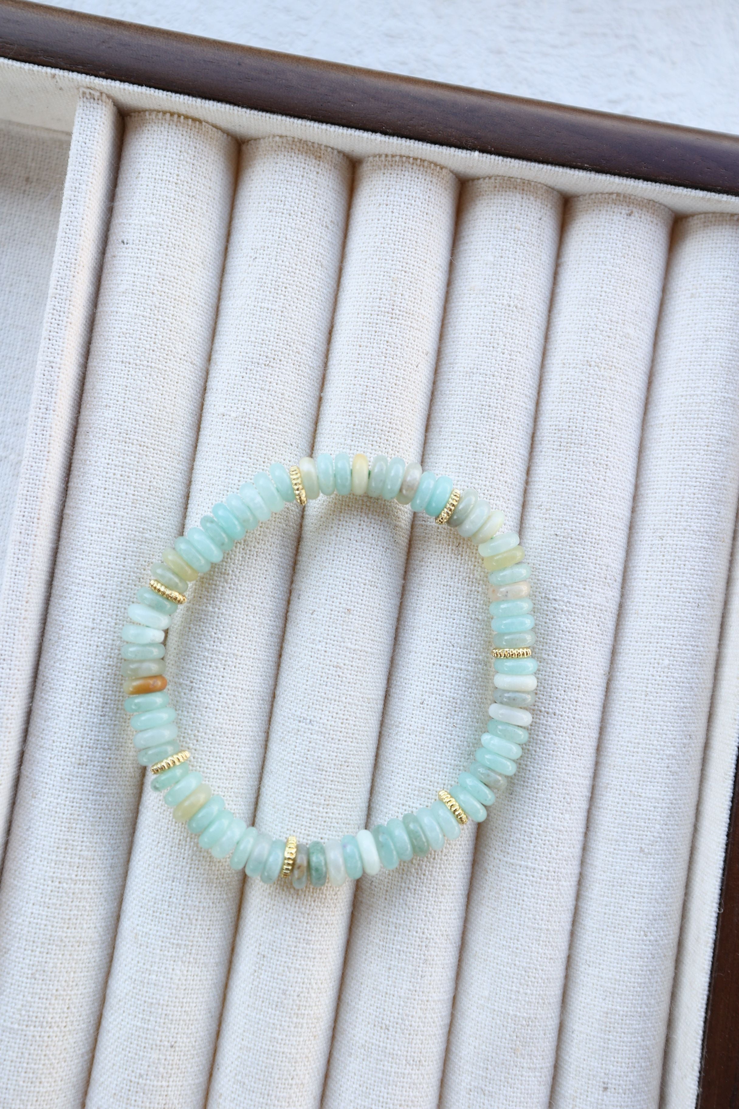 Amazonian Serenity: Amazonite River Stone Bracelet