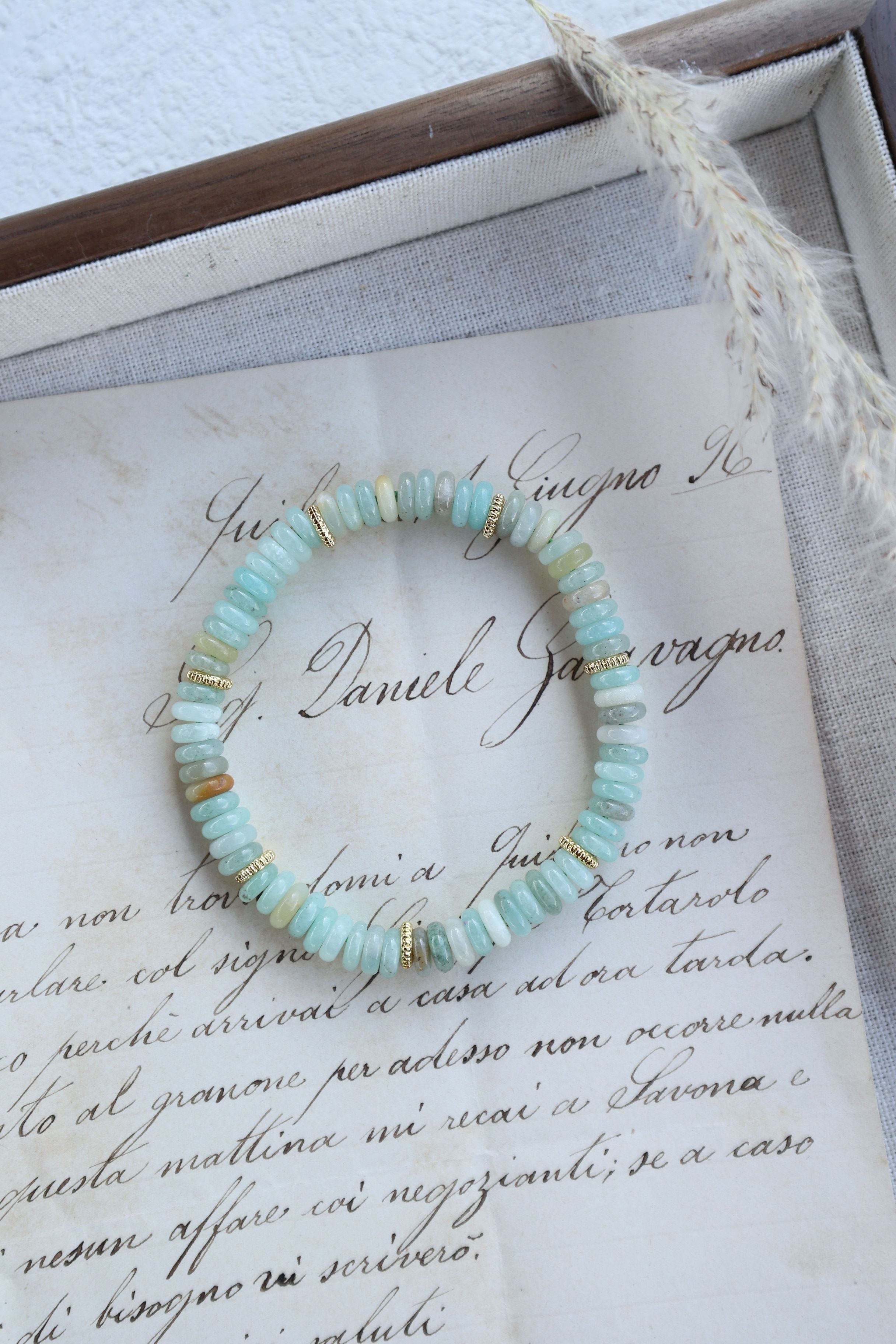 Amazonian Serenity: Amazonite River Stone Bracelet