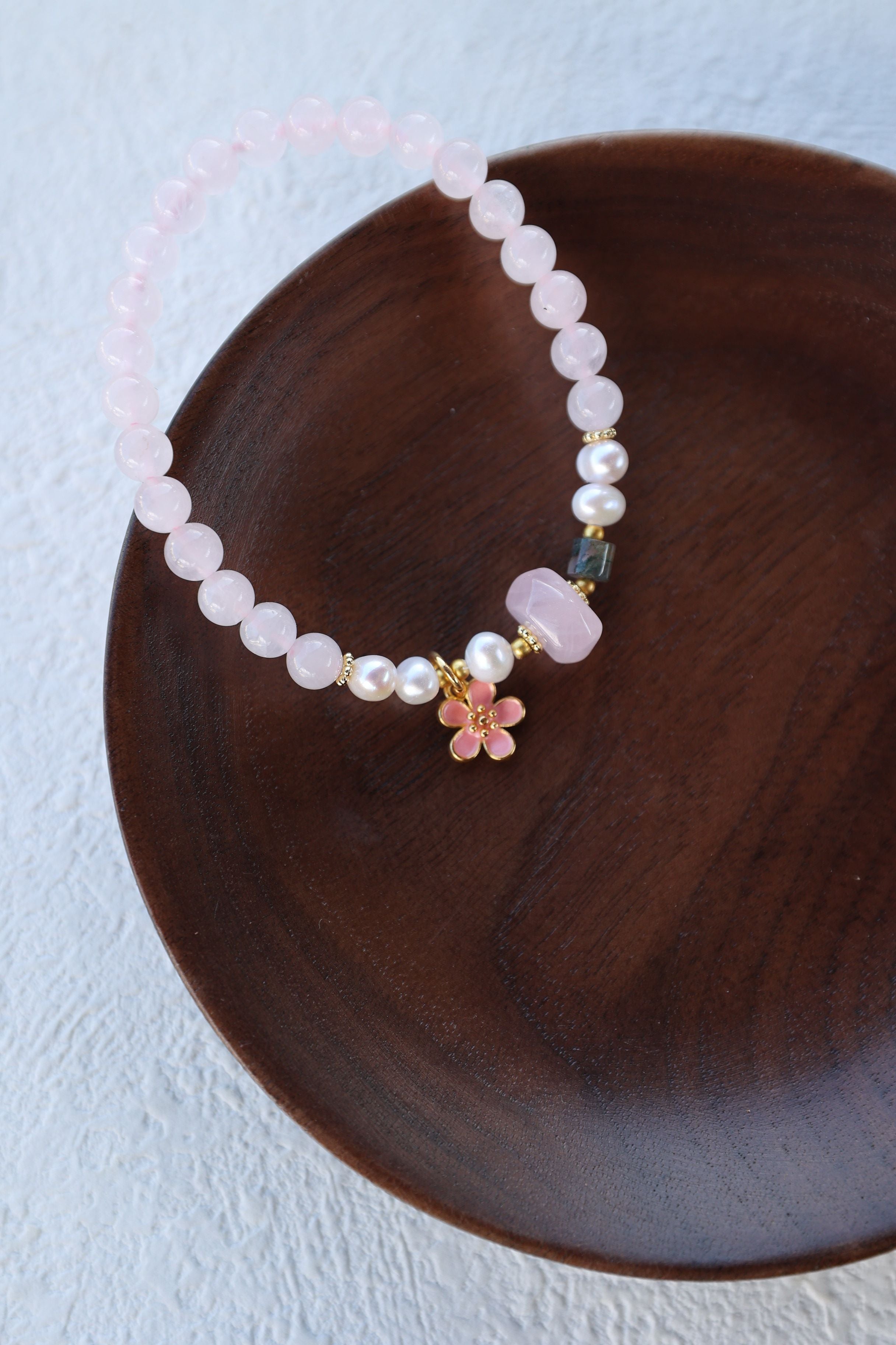 Blush Agate & Pearl Bracelet