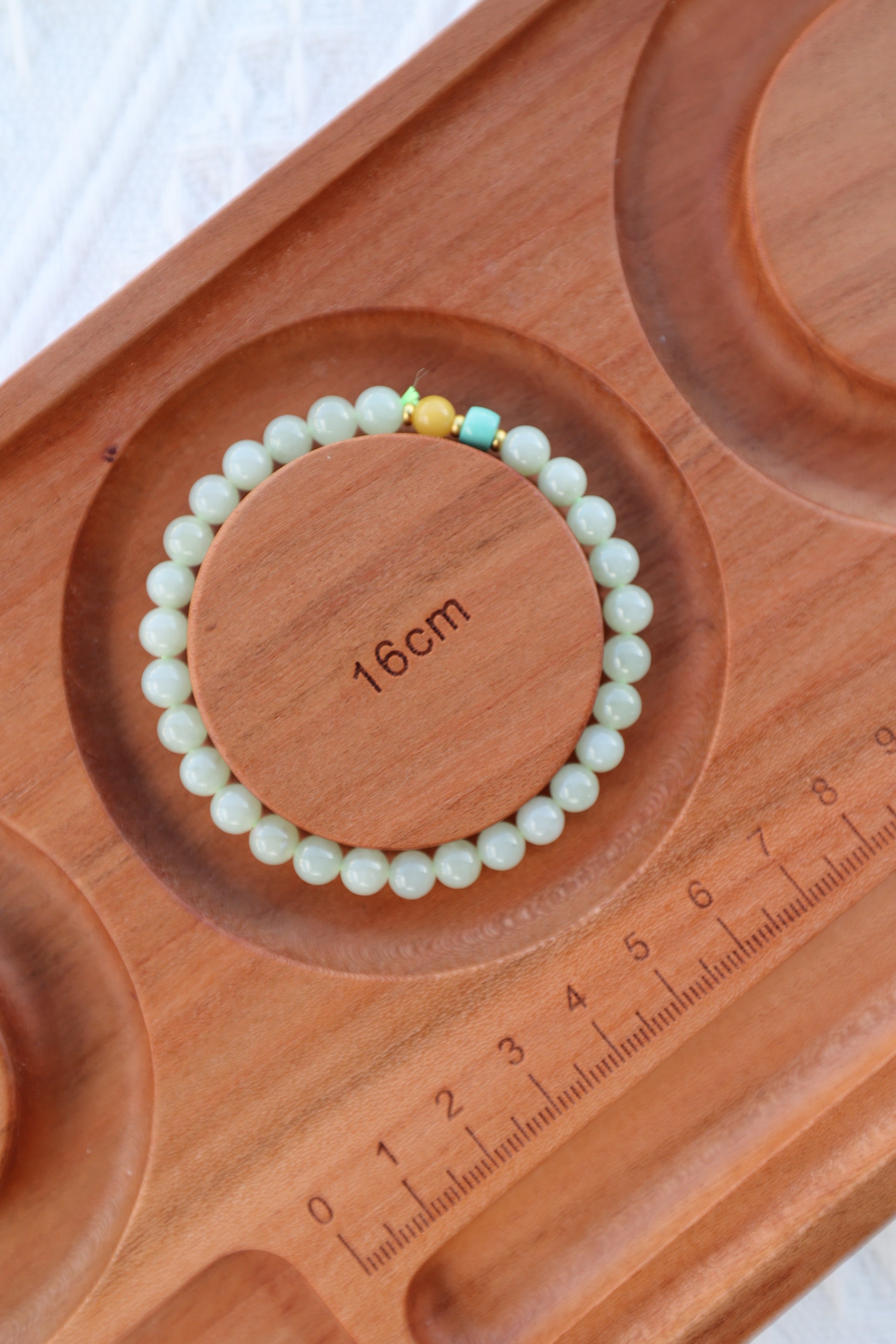 Adjustable Bracelet/Necklace with Hetian Jade, Beeswax, and Linmei Stone