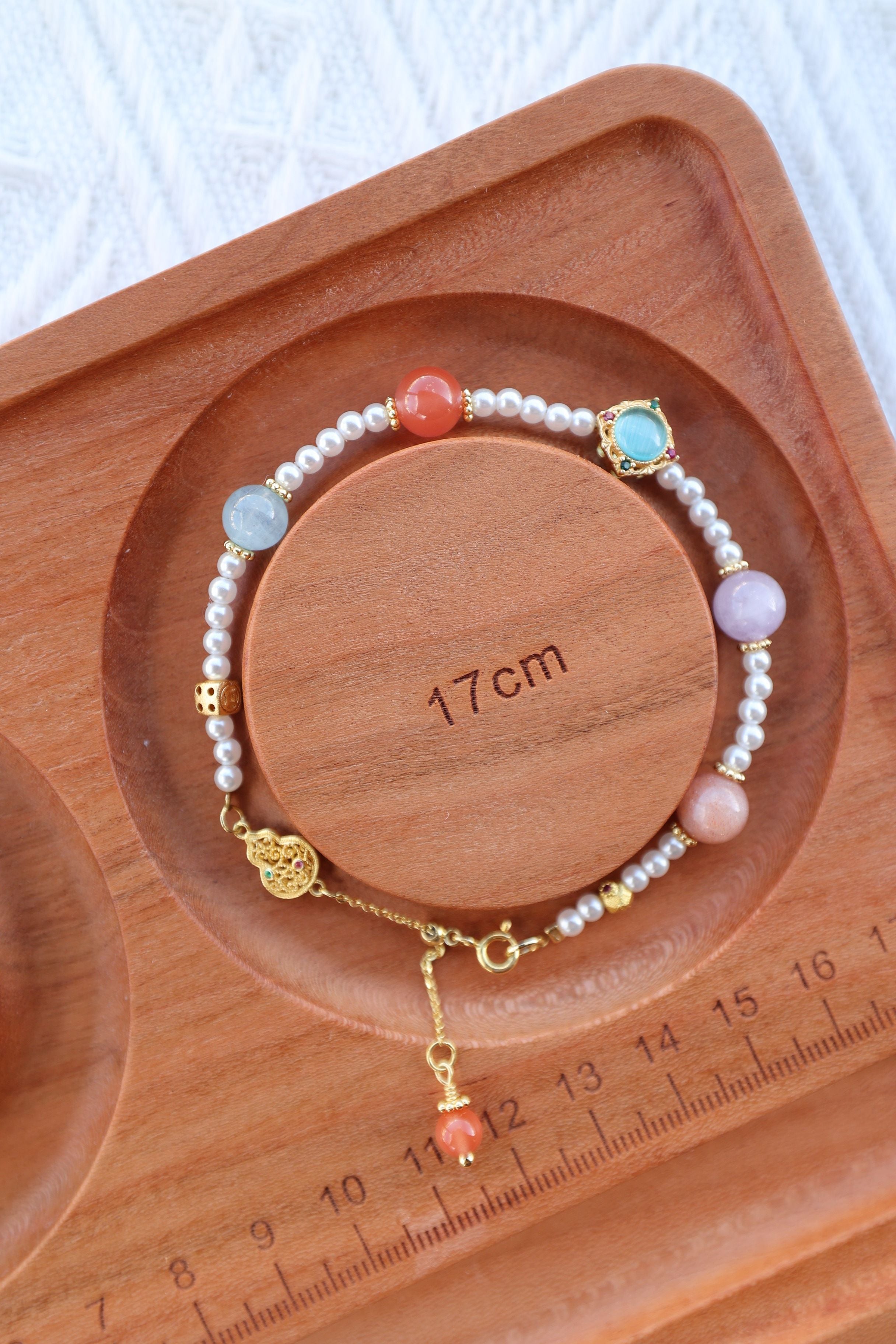 Ocean's Treasure: Pearl & Multi-Gemstone Bracelet - 16cm Vibrant Spectrum