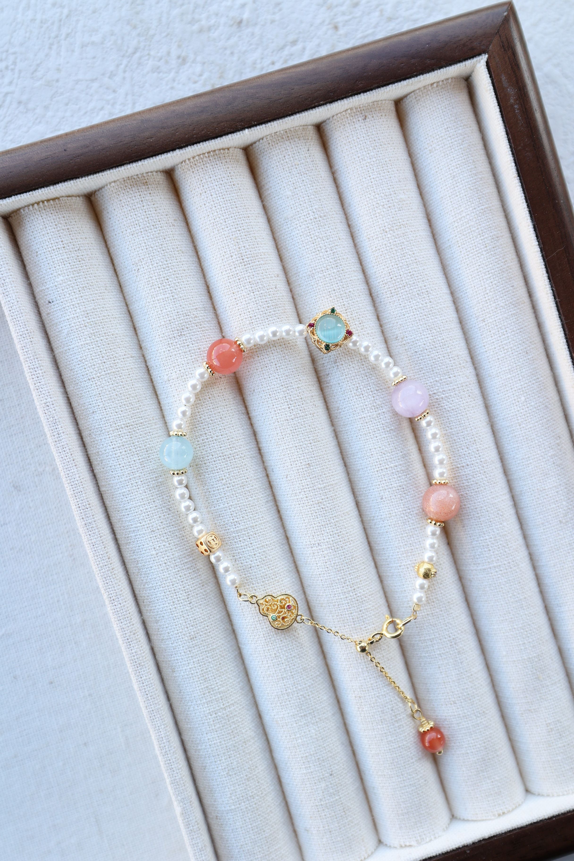 Ocean's Treasure: Pearl & Multi-Gemstone Bracelet - 16cm Vibrant Spectrum